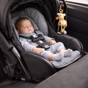 sleeping baby in car seat