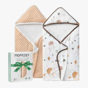 Momcozy Baby Hooded Towel - Ocean Whimsy, 2-Pack