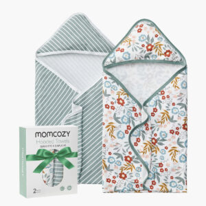 Momcozy Baby Hooded Towel - Petite Blossom, 2-Pack