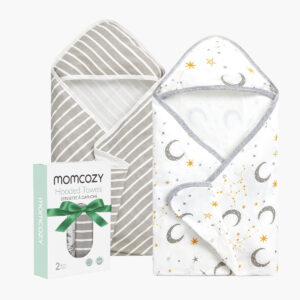 Momcozy Baby Hooded Towel - Starry Sky, 2-Pack