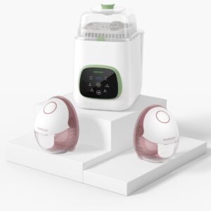 Pump & Clean Bundle: M6 Hands-free Breast Pump and KleanPal Pro Baby Bottle Washer and Sterilizer