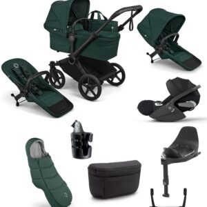 Bugaboo Donkey 6 Duo Ultimate Pushchair Bundle With Cybex Cloud T+ i-Size Rotating Baby Car Seat & Base (8 Pieces)