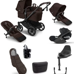 Bugaboo Donkey 6 Double Ultimate Bundle With Cybex Cloud T+ i-Size Rotating Baby Car Seat & Base (8 Pieces)