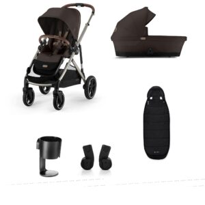 Cybex Gazelle S Pushchair & Carrycot Bundle (5 Pieces) - Chocolate Brown.