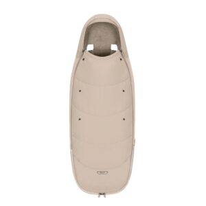 Cybex Platinum Footmuff - Cozy Beige | SleepCarrier For Baby | Water-Resistant | Adjustable Hood | 4-Way Zip | Pushchair Fit | Keeps Newborn Warm