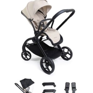 iCandy Core 2 Pushchair – Sandstone | All-Terrain Stroller | Lie-Flat Seat from Birth | One-Hand Fold with Seat Attached | Ride-On Board | UPF50+ Canopy | Car Seat Compatible