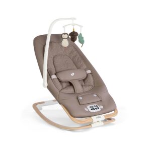 Joie Dreamer Rocker – Strata Acorn Wood | Newborn Baby Bouncer Seat | 3 Recline Positions & Soothing Vibration | Lullabies & Nature Sounds | Compact Fold | Lightweight & Portable