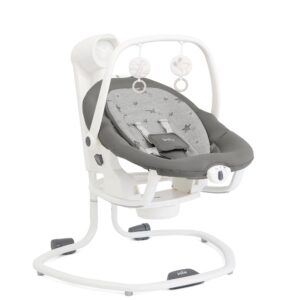 Joie serina™ 2 in 1 Swing & Rocker - Cosmo Grey | Baby Bouncer | Multiple Motion Settings | Adjustable Recline | Soft Seat Padding | Plug-In And Battery Operated | Soothing Vibration