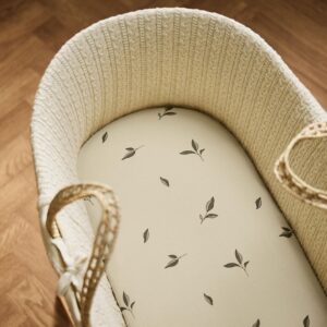 Little Green Sheep Moses Basket Sheets (Pack of 2) – Leaf Print