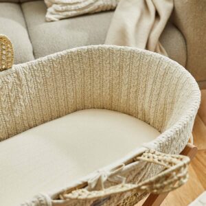 Little Green Sheep Organic Jersey Moses Basket Fitted Sheet in Linen