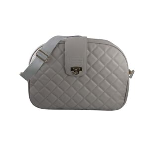 London Olivia Islington Cross Body Changing Bag | Greige | Stylish Changing Bag With Large Compartments | Includes Mum Purse, Changing Mat & Pram Straps