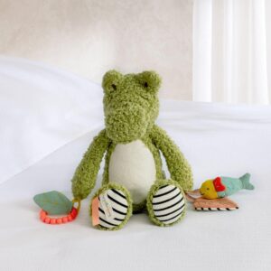 Mamas & Papas BabyPlay Activity Toy – Cody Crocodile | Large Green Sensory Soft Toy | Squeaky Fish, Crinkle, Rattle & Textures | Newborn Development Toy | Baby Gift