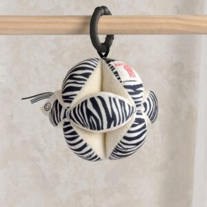 Mamas & Papas x Another Fox Clutch Ball Toy | Black & White Sensory Baby Toy | High-Contrast Visual Development Ball with Teether | Newborn Grasping & Travel Toy