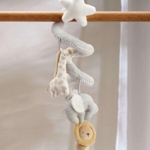 Mamas & Papas Welcome to the World Spiral Activity Toy | Soft Sensory Toy with Cuddly Safari Animals | Crinkle, Squeaker & Jingle | Hanging Teether for Newborn & Baby