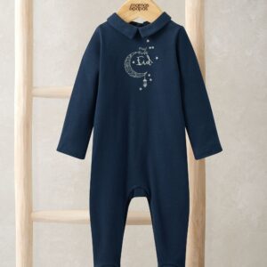 Mamas & Papas My First Eid All-in-One | Blue | Newborn Cotton Romper | Festive Baby Onesie | Back & Gusset Popper Openings | Long Sleeve Bodysuit | Kids Clothing