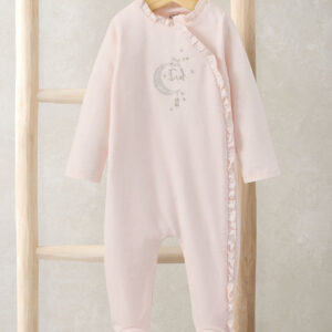 Mamas & Papas My First Eid Frill All-in-One | Pink | Newborn Cotton Romper | Festive Baby Onesie | Long Sleeve Bodysuit | Popper Fastening | Kids Clothing