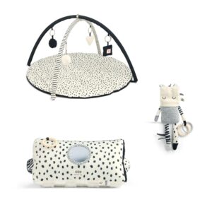 Mamas & Papas x Another Fox 3-Piece Baby Playmat Bundle | Bold Monochrome Sensory Set with Activity Mat, Triangle & Zebra Toy | High Contrast Prints for Visual Development | Tummy Time & On-the-Go Play