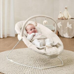 Mamas & Papas Apollo Bouncer - Duckling | Soothing Baby Bouncer | Gentle Vibrate & Bounce Modes | Lullabies | Secure Harness & Non-Slip Feet | Removable Toy Bar