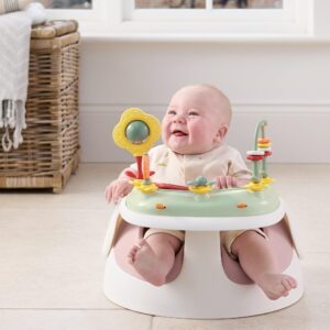 Mamas & Papas Snug Floor Seat with Activity Tray - Blossom | Baby Feeding Chair | Removable Play Tray & Interactive Toys | Portable Floor Seating for Toddler