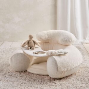 Mamas & Papas Sit & Play Baby Floor Seat - Welcome to the World Duckling | Supportive Baby Seat | Sensory Play Features | Mirror, Textures & Soft Toy | Cushioned Comfort for Sitting Practice