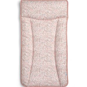 Mamas & Papas Essentials Changing Mattress - Strawberry Meadow | Padded Baby Nappy Mat | Pink Floral Print | Nursery Changing Sheet | Crib Fitted Sheet for Newborn