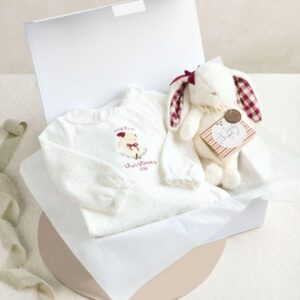Mamas & Papas Christmas Toys & Outfit Gift Box - White - 0-3 Months | Pyjamas, Bunny & Book Bundle | Infant Gift Set | Baby First Xmas Present | Newborn Keepsake