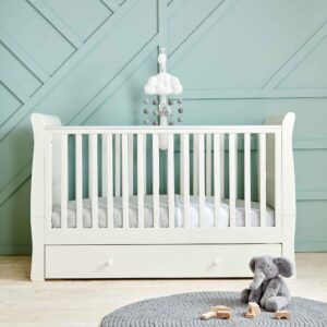 Mamas & Papas Mia Cotbed – White | Baby & Newborn | Converts to Toddler Bed | Under-Bed Storage & Teething Rails | Best Space-Saving Nursery Furniture