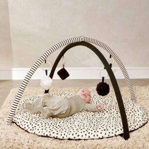 Mamas & Papas x Another Fox Baby Playmat – Sensory Activity Gym | Black & White Prints | Newborn Tummy Time Mat with Crinkle, Rattle, Squeaker & Hanging Toys | Soft & Padded Baby Floor Mat