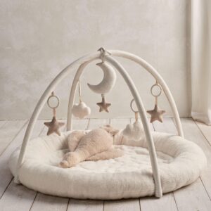 Mamas & Papas Playmat & Gym - Welcome to the World Duckling | Cream | Newborn Playmat with Musical Hanging Toy | Padded Base | Sensory Toys | Baby Tummy Time Development Gym