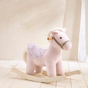 Mamas & Papas Rocking Horse Toy - Pink | Wooden - base Animal Rockers for Toddlers | Rocking Pony for Girls | Nursery Rockers for 12 Months+