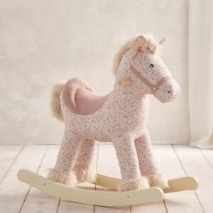 Mamas & Papas Rocking Horse – Ditsy Floral | Pink | Wooden Rocker for Toddlers & Baby | Nursery Toy for Early Development | Playroom Accessory | Soft Mane & Tail | Best Gift
