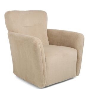 Mamas & Papas Settle Nursing Chair – Almond Sherpa | High-Back Nursery Chair | Comfortable Armrests | Breastfeeding & Feeding Seat | 360° Swivel Chair For Baby & Parent