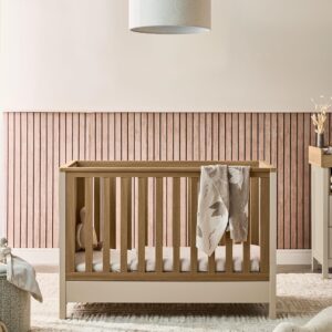 Mamas & Papas Harwell Convertible Cot | Cashmere | Baby Bed | 18 Months To 4 Years | Adjustable Height | Compact For Small Rooms | Best Toddlers Crib | Nursery Furniture | 130 x 67.5 x 91cm