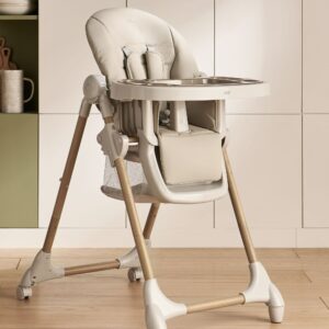 Mamas & Papas Snax Highchair – Truffle | Adjustable Baby Feeding Chair | Recline Positions | Removable Tray | Padded Wipe-Clean Seat | Safety Harness | Storage Basket
