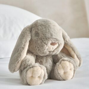 Mamas & Papas Soft Toy - Grey Bunny | Light Grey Plush Newborn Baby Cuddle Companion | Ultra Soft Downy Faux Fur | Floppy Ears & Tufted Tail | Gentle First Gift