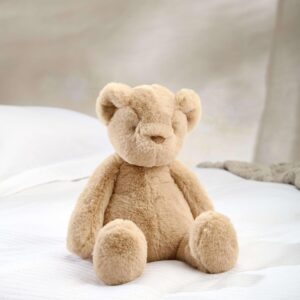 Teddy Bear Soft Toy | Brown Plush Newborn Baby Cuddle Companion | Glossy Faux Fur Fabric | Classic Soft Toy Character | Gentle First Gift | Nursery Comfort Friend