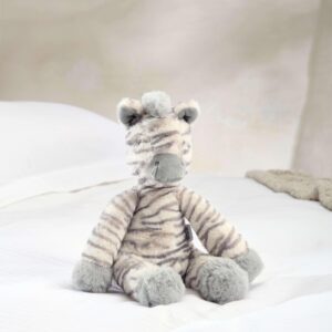 Mamas & Papas Welcome to the World Soft Toy - Ziggy Zebra | Grey & White Plush Newborn Baby Cuddle Friend | Luxurious Faux Fur | Gentle Soft Toy | Playful First Gift