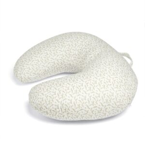 Mamas & Papas Welcome to the World Seedling Nursing Pillow | Leaf | White | Curved Support for Parent & Baby | Feeding Cushion for Mother | Removable Washable Cover | Newborn & Infant Comfort