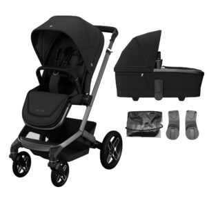 Maxi Cosi Fame Pushchair & Carrycot - Black with Black Wheels