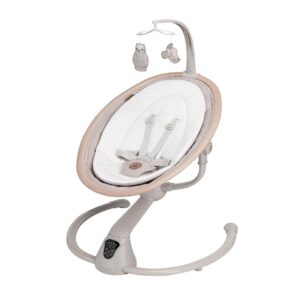 Maxi Cosi Max-Cosi Cassia Swing – Classic Beige | Cassia Electric Baby Rocker | Motion Sensor | Compact Infant Bouncer Seat | Adjustable Recline & Music | Lightweight Portable Baby Swing Chair