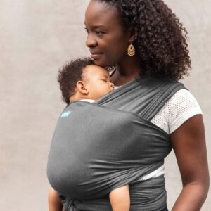 Moby Elements Wrap Baby Carrier | Asphalt | Adjustable Baby Wrap | Hands-Free Babywearing | Carry Baby from Newborn to Toddler | Comfortable for Parents