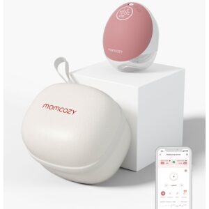 Momcozy M9 Single Breast Pump - White/Pink