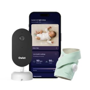 Owlet Dream Duo Sock & Sight – Mint | Smart Baby Monitor | HD Camera, Pulse & Oxygen Alerts | Newborn Sleep & Safety Monitoring | Health Tracking