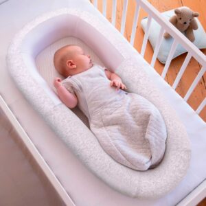 Purflo Sleep Tight Baby Bed - Grey | Newborn Safe Sleep Nest | Breathable Mesh Sides | Firm Flat Mattress | Baby Lounger for Cot & Bedside | Play Bed