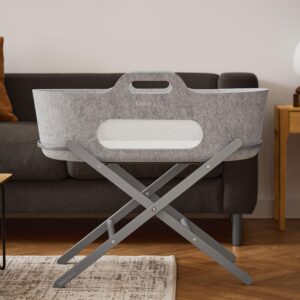 SnuzBaskit Light Grey Moses Basket & Dove Stand | Mamas & Papas