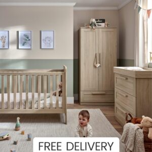 Mamas & Papas Atlas 3 Piece Cot Bed Range with Dresser and Wardrobe