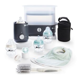 Tommee Tippee Complete Feeding Set – Black | Electric Steam Steriliser | Anti-Colic Bottles | Breast-Like & Ultra-Light Soothers | Newborn Essentials