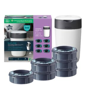 Tommee Tippee Twist & Click 6 Refill Cassettes with Free Nappy Bin